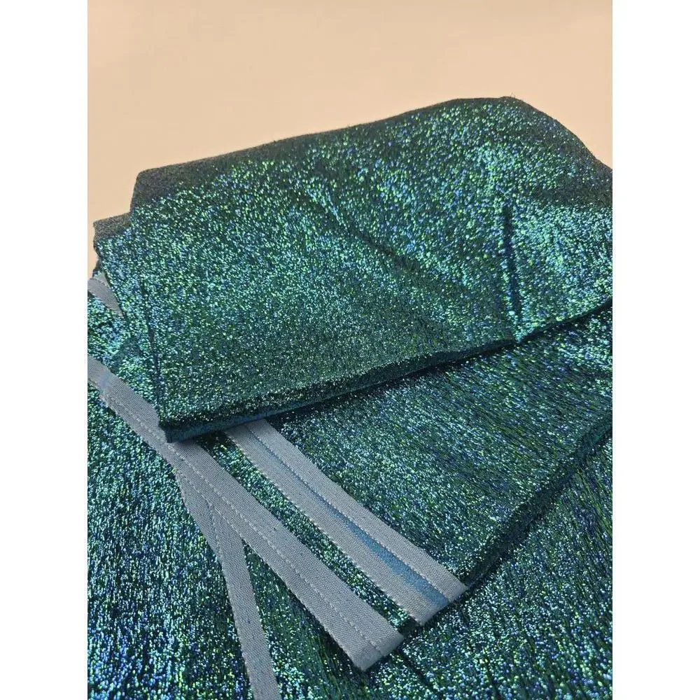 Vintage Shimmery Teal Fabric‎ with Blue Accents - Amazing!